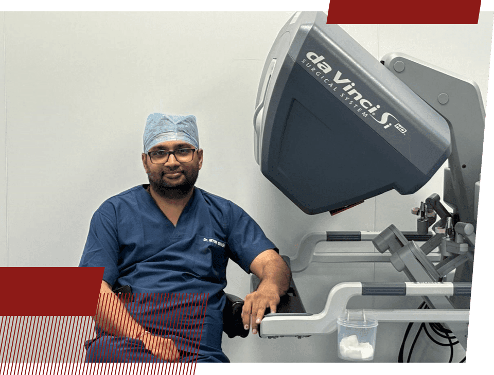 Dr. Nitin Singhal operating the da Vinci robotic surgical system